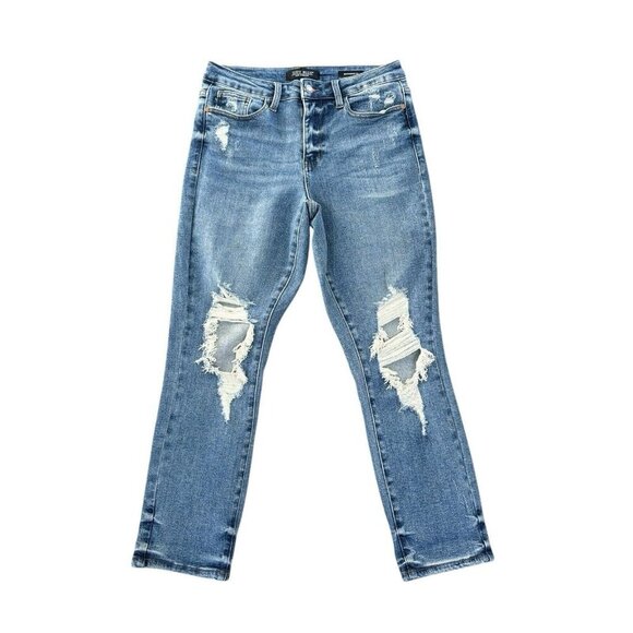 Judy Blue Destroyed Boyfriend Jean‎ - JB88196 Size 7/28 7 Soft Cotton High Rise - Picture 1 of 11